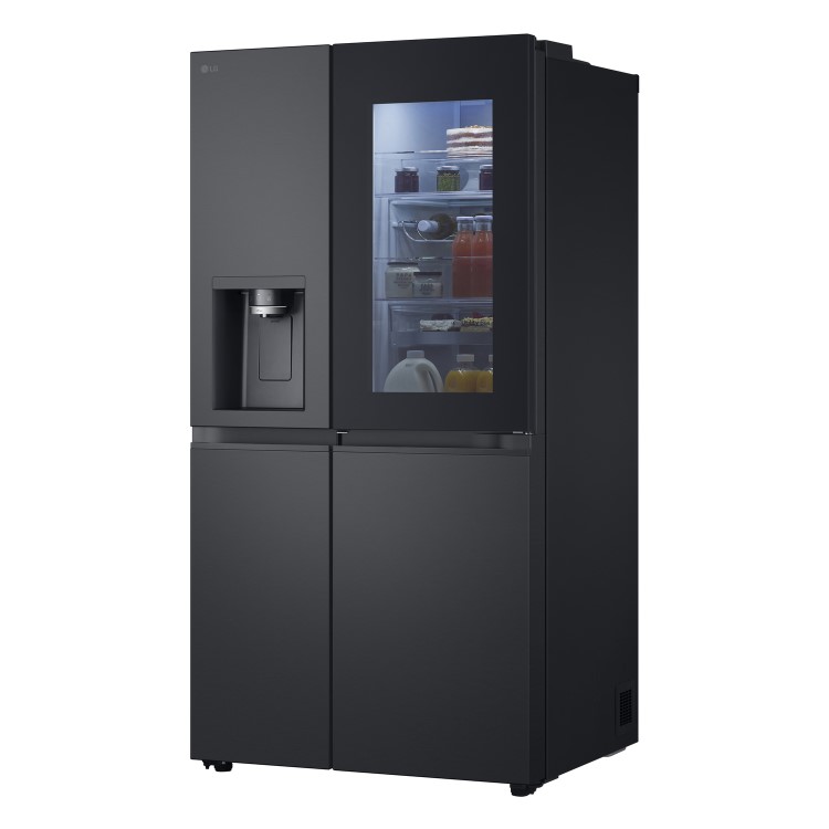 LG InstaView™ 628 Litre Side-By-Side American Fridge Freezer - Essence Black Steel
