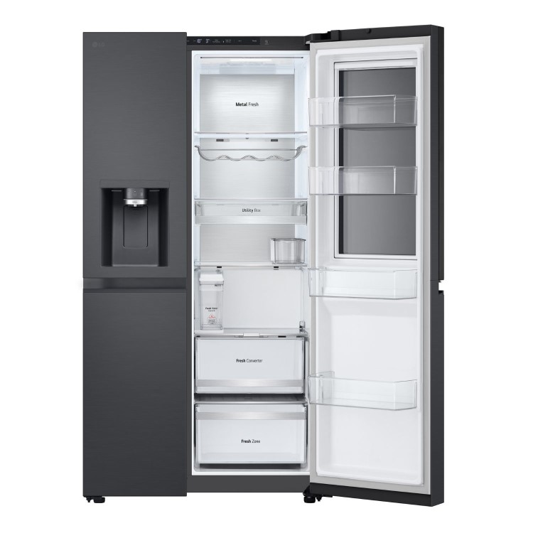 LG InstaView™ 628 Litre Side-by-Side American Fridge Freezer -  Black