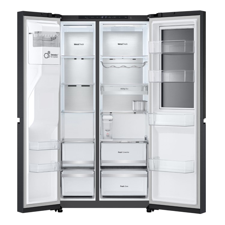 LG InstaView™ 628 Litre Side-by-Side American Fridge Freezer -  Black