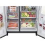 Refurbished LG InstaView ThinQ GSXV90MCAE 635 Litre American Fridge Freezer With Plumbed Ice And Water Dispenser Black