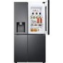 Refurbished LG InstaView ThinQ GSXV90MCAE 635 Litre American Fridge Freezer With Plumbed Ice And Water Dispenser Black