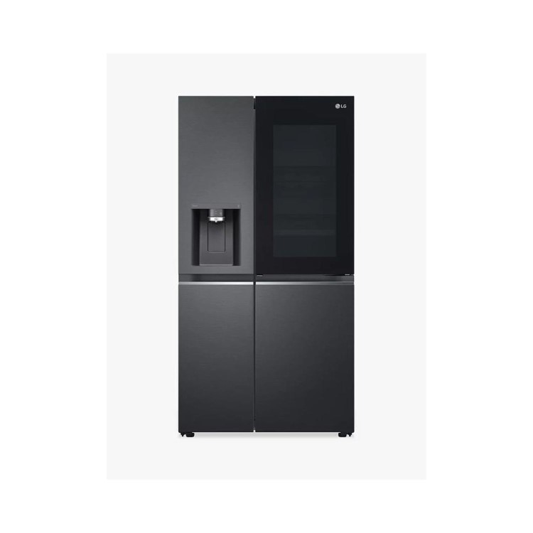 LG InstaView 635 Litre Side-by-Side American Fridge Freezer - Matte Black
