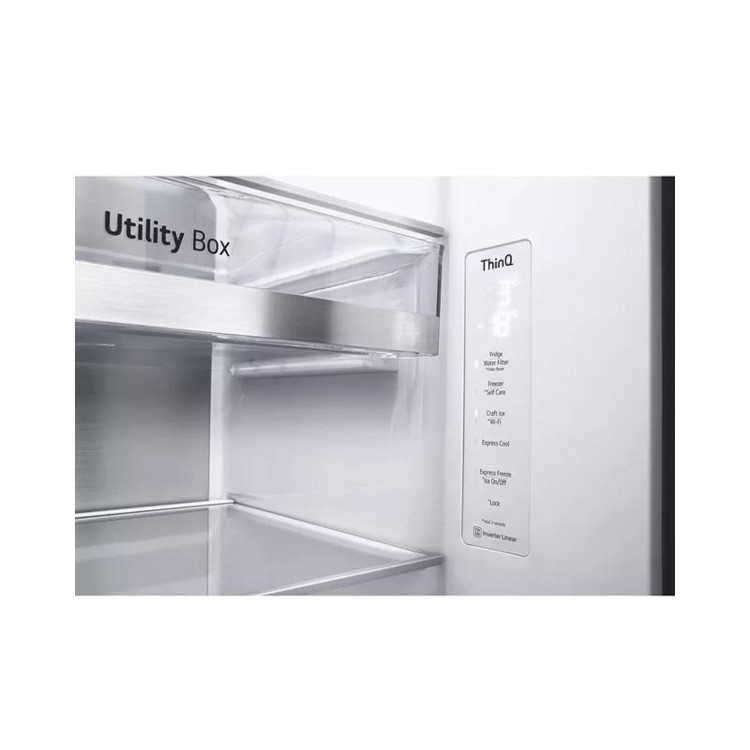LG InstaView 635 Litre Side-by-Side American Fridge Freezer - Matte Black