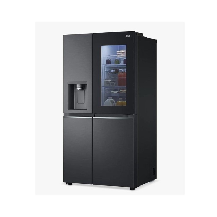 LG InstaView 635 Litre Side-by-Side American Fridge Freezer - Matte Black