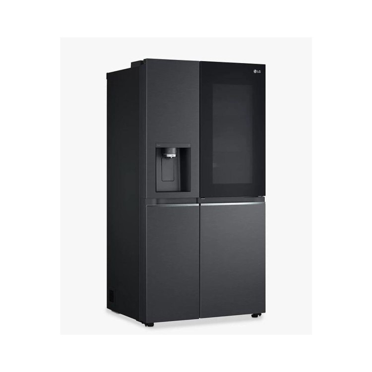 LG InstaView 635 Litre Side-by-Side American Fridge Freezer - Matte Black