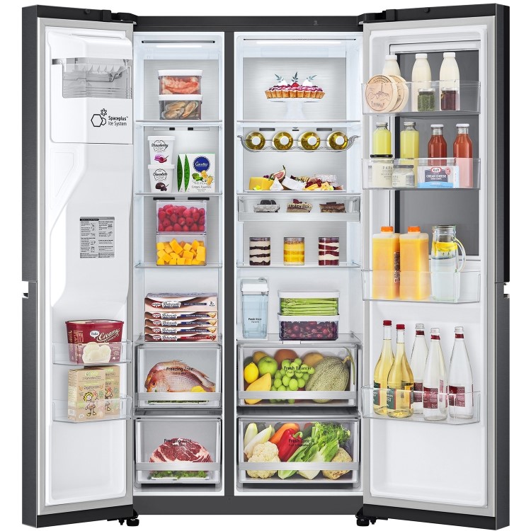 LG 635 Litre Side-By-Side American Fridge Freezer  - Matte Black