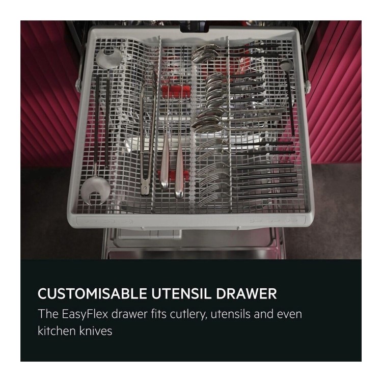 AEG 6000 Semi-Integrated Dishwasher - B-rated  Stainless steel control panel