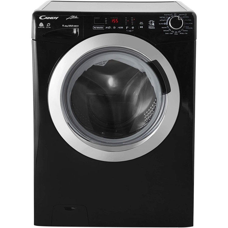 Refurbished Candy GVSW496DCAB Smart Freestanding 9/6KG 1400 Spin Washer Dryer Black