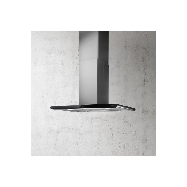 Elica GXY-ISL-LED-BLK 90cm Island Cooker Hood - Black Glass/Stainless Steel