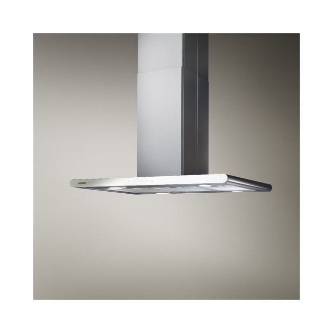 Elica GXY-ISL-LED-WH 90cm Island Cooker Hood - White Glass/Stainless Steel