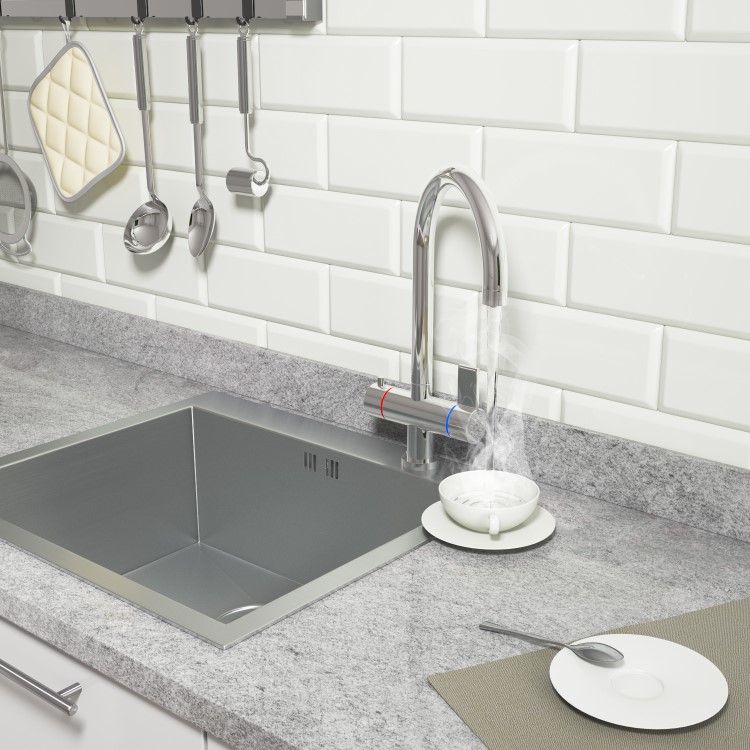 Taylor & Moore Greenwich Instant Hot and Cold Single Lever Chrome Kitchen Boiling Tap with Tank