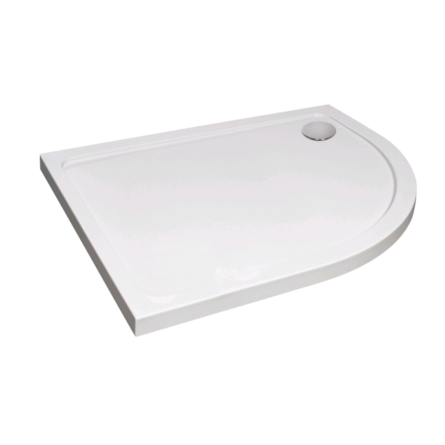 GRADE A1 - 1000 x 800 Offset Quadrant Stone Resin Shower Tray - Acrylic Capped Right Hand