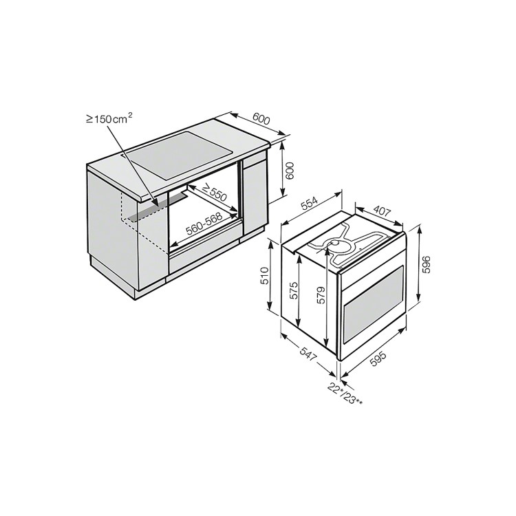 Miele H2267BP A+ Rated Built In Large Capacity Single Oven With Pyrolytic Cleaning - CleanSteel