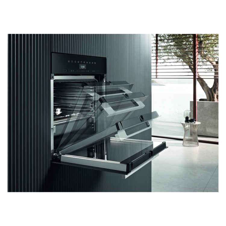 Miele ContourLine Electric Single Oven With Catalytic Cleaning - Clean Steel