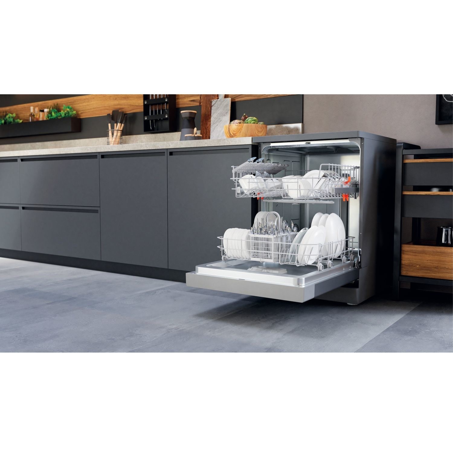 Hotpoint H2FHL626XUK 14 Place Settings Freestanding Dishwasher - Stainless steel Hotpoint H2FHL626XUK 14 Place Settings Freestanding Dishwasher - Stainless steel