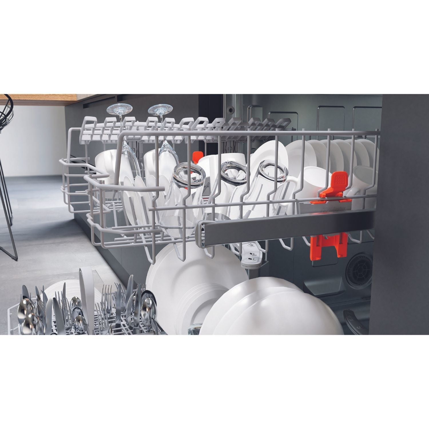 Hotpoint Semi Integrated Dishwasher Silver H3BL626XUK Appliances Direct