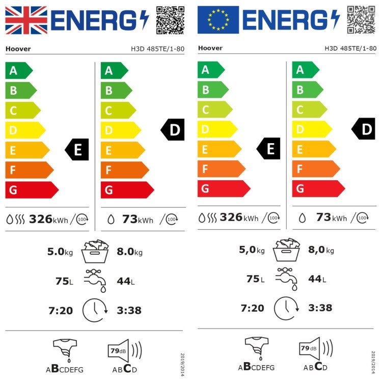 Hoover H-Wash 300 8kg Wash 5kg Dry 1400rpm Washer Dryer - White