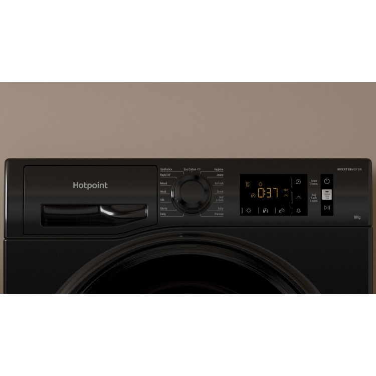 Refurbished Hotpoint H3D81BUK Freestanding Condenser 8KG Tumble Dryer Black