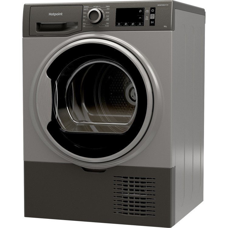 Refurbished Hotpoint H3D81GSUK Freestanding Condenser 8KG Tumble Dryer Graphite