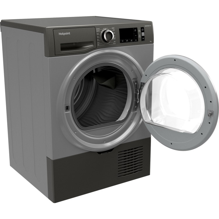 Refurbished Hotpoint H3D81GSUK Freestanding Condenser 8KG Tumble Dryer Graphite