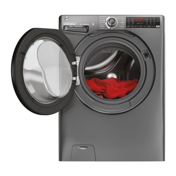 Refurbished Hoover H-Wash 350 H3DPS4966TAMBR80 Freestanding 9/6KG 1400 Spin Washer Dryer Graphite