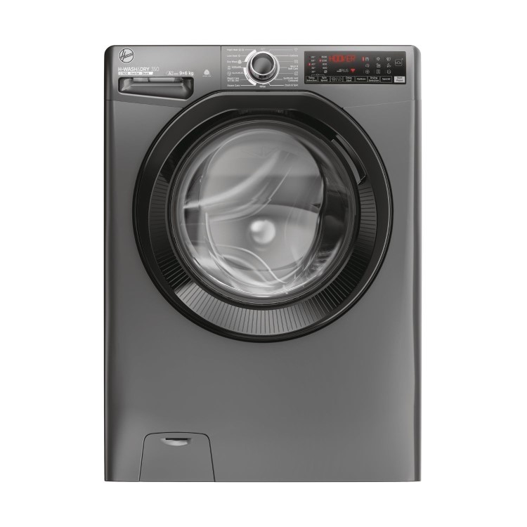 Refurbished Hoover H-Wash 350 H3DPS6966TAMBR80 Freestanding 9/6KG 1600 Spin Washer Dryer Graphite