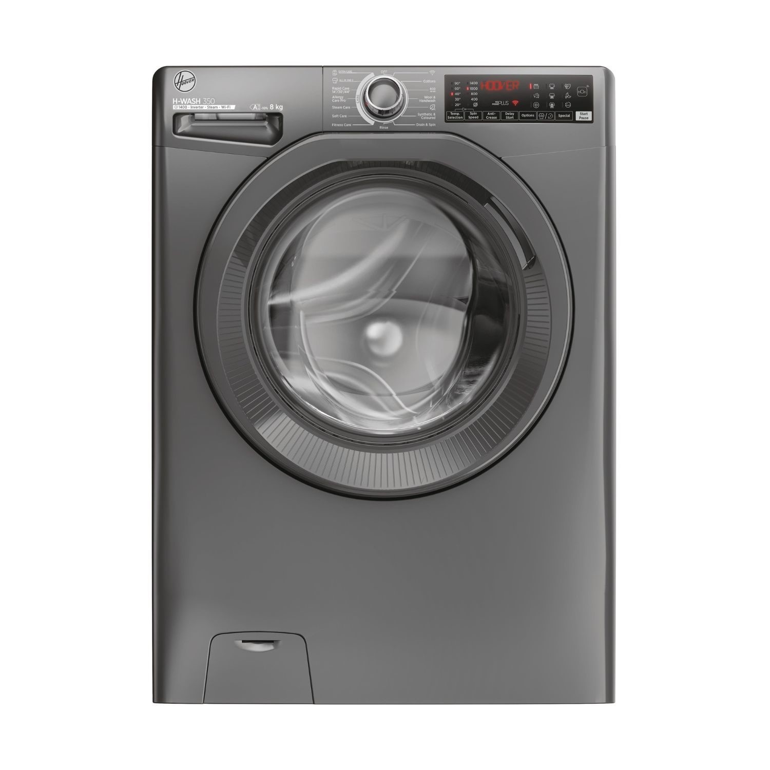 Photos - Washing Machine Hoover H-Wash 350 8kg , 1400rpm, Graphite, Smart Wi-Fi, A-Rated 31019894 