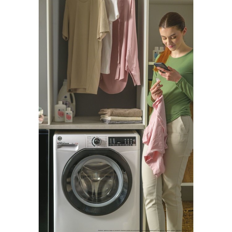 Refurbished Hoover H-Wash 350 H3WPS496TAMB6-80 Freestanding 9KG 1400 Spin Washing Machine White