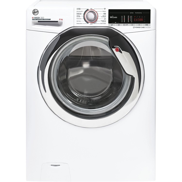 Hoover 8kg 1400rpm Freestanding Washing Machine White Chrome Door