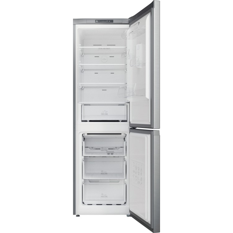 Refurbished Hotpoint H3X81ISX Freestanding 335 Litre 60/40 Frost Free Fridge Freezer Saturn Steel