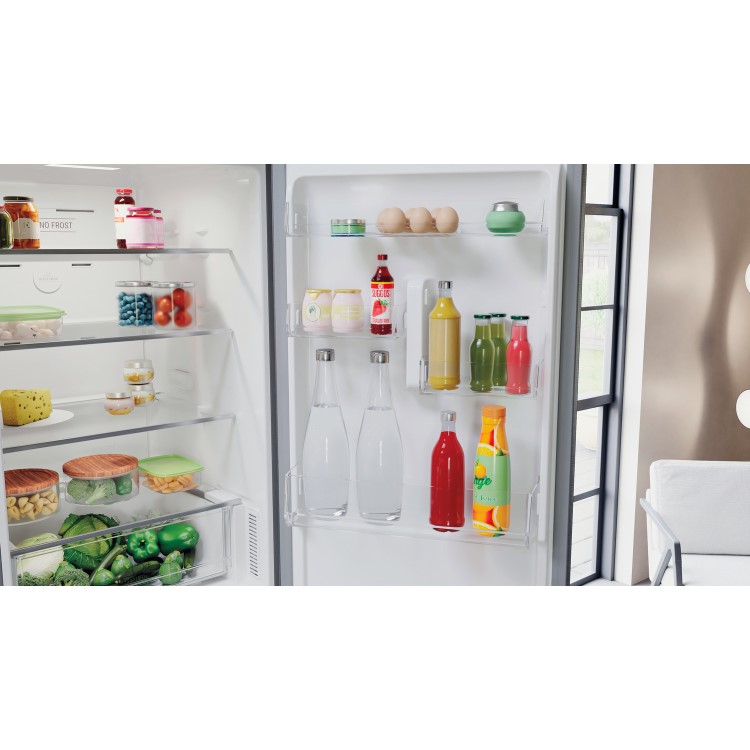 Refurbished Hotpoint H3X81ISX Freestanding 335 Litre 60/40 Frost Free Fridge Freezer Saturn Steel