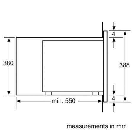 Neff H56W20N3GB 900W 25L Built-in Microwave For 60cm Wide Cabinet - Stainless Steel