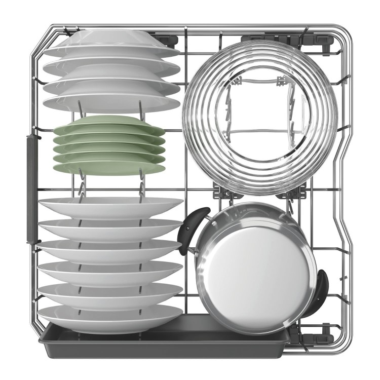 Hotpoint Maxi Space Semi-Integrated Dishwasher - C-Rated Silver control panel