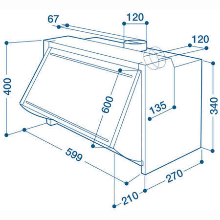 Indesit H6611GY Integrated Cooker Hood