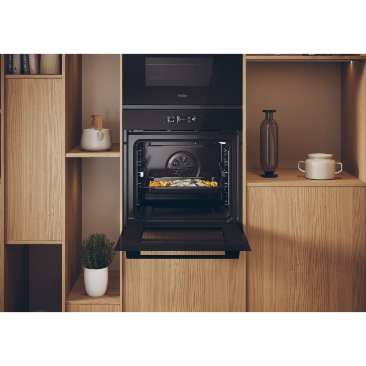 Haier Electric Single Oven With Steam clean - Black