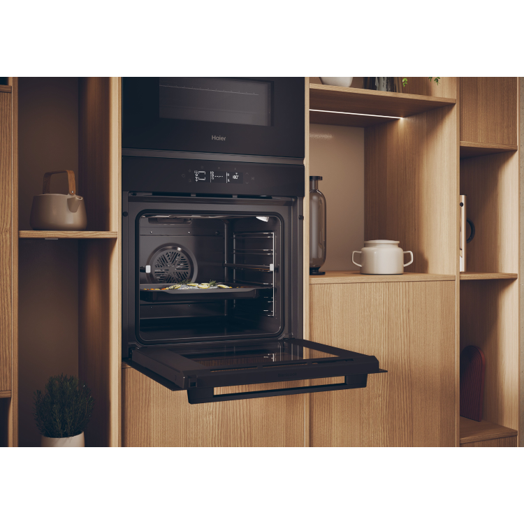 Haier Electric Single Oven With Steam clean - Black