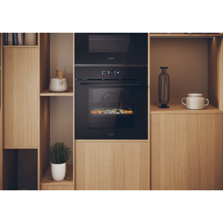 Haier Electric Single Oven With Steam clean - Black