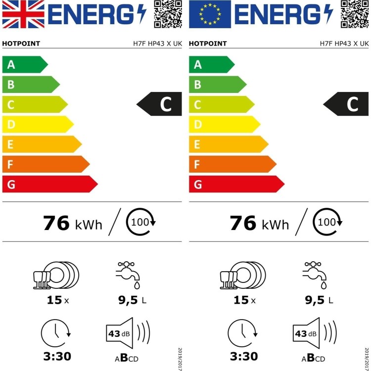 Hotpoint Maxi Space Freestanding Dishwasher - C-Rated, Silver
