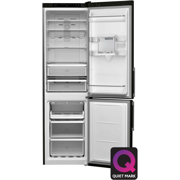HOTPOINT H7T911AKSHAQUA 360 Litre Freestanding Fridge Freezer 70/30 Split Water Dispenser 60.1cm Wide - Inox