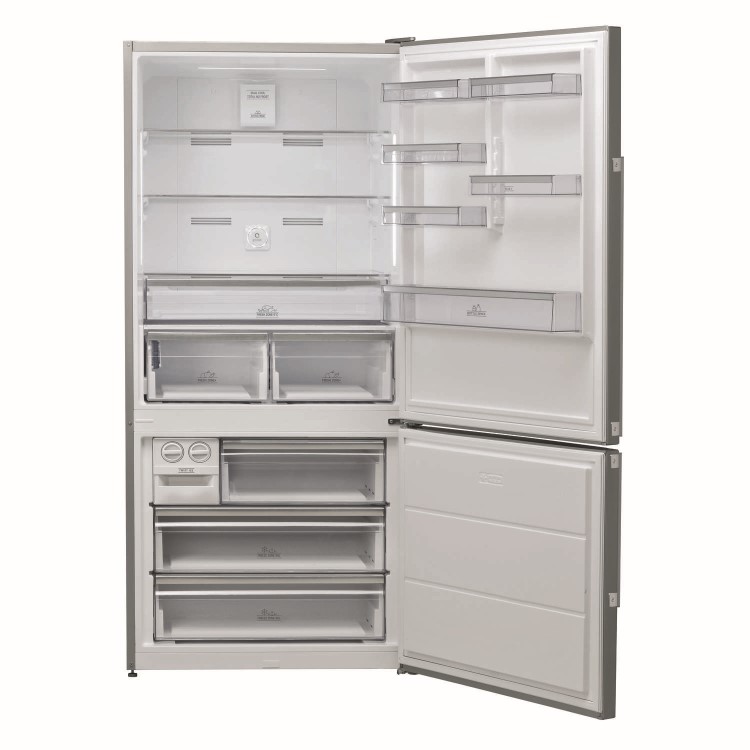 GRADE A2 - Hotpoint H84BE72XO3UK American Style Frost Free Freestanding Fridge Freezer - Silver