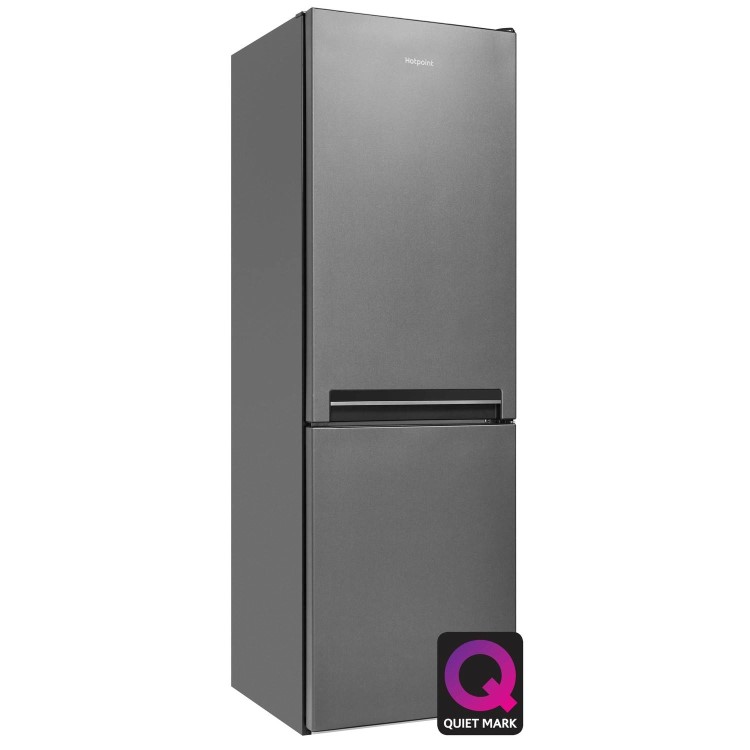 GRADE A2 - HOTPOINT H8A1ESB 338 Litre Freestanding Fridge Freezer 50/50 Split Frost Free 59.5cm Wide - Silver