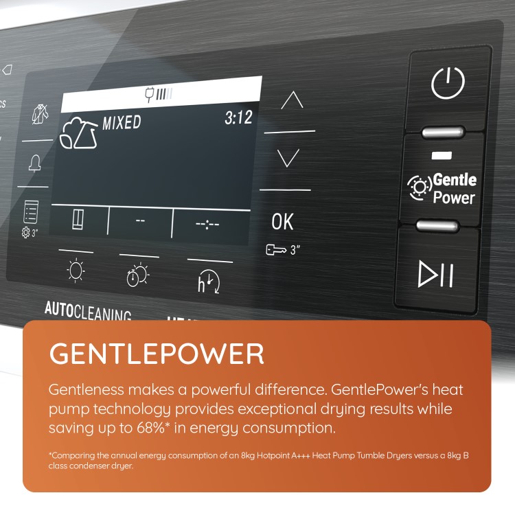 Hotpoint GentlePower 9kg Heat Pump Tumble Dryer - White