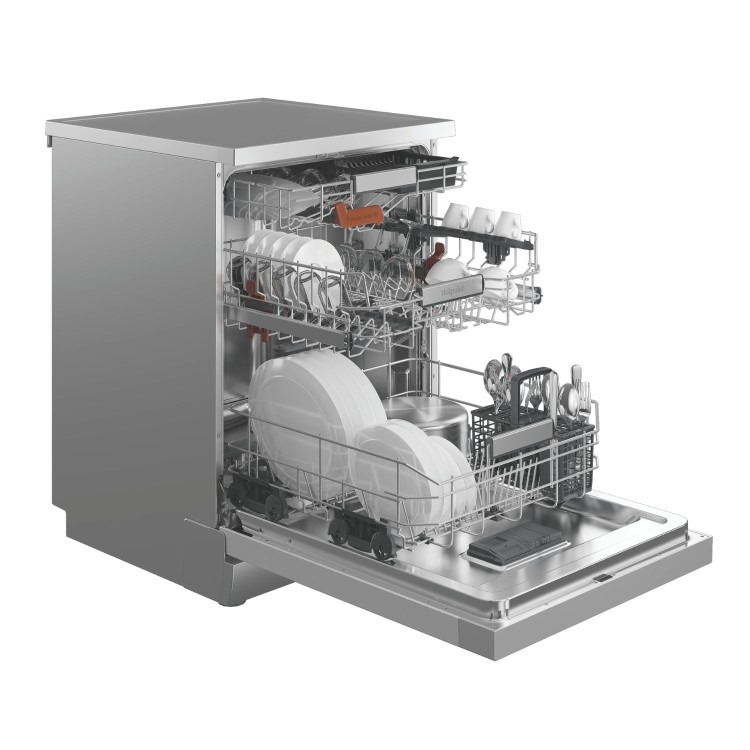 Hotpoint Hydroforce Freestanding Full Size Dishwasher - Maxi Space Silver
