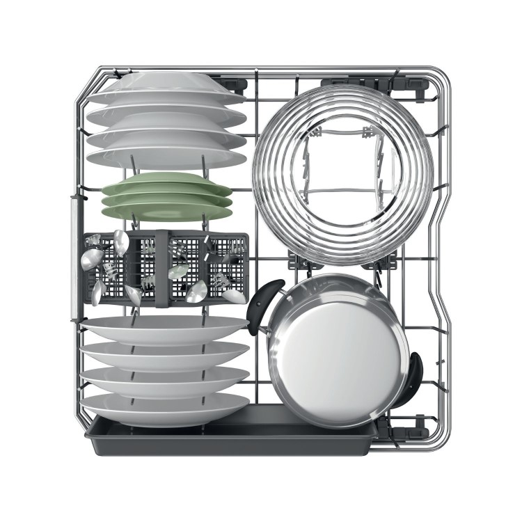 Hotpoint Hydroforce Integrated Dishwasher - B-Rated, Black control panel