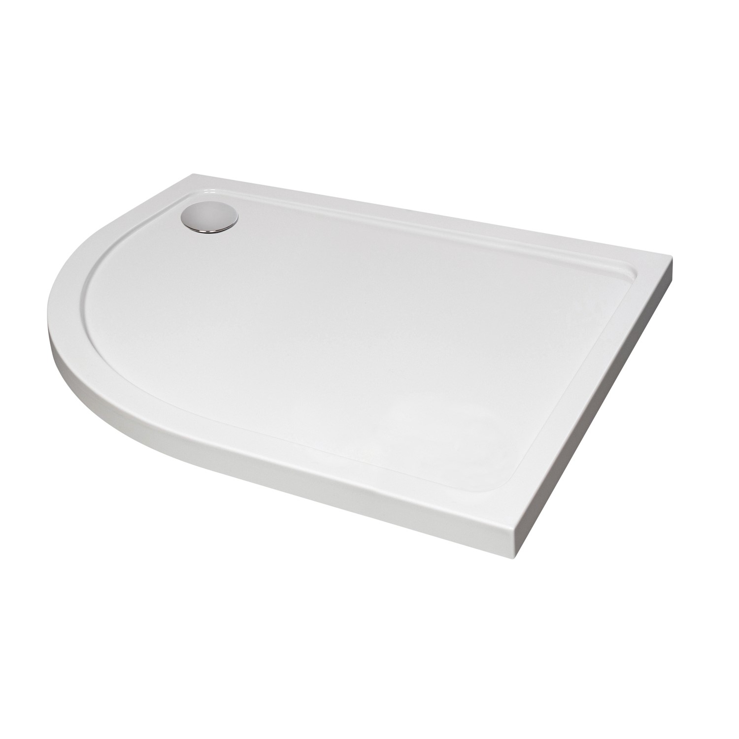 Stone Resin Low Profile Left Hand Offset Quadrant Shower Tray 900 x 700mm - JT