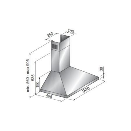 LEISURE H91PX 90cm Chimney Cooker Hood Stainless Steel