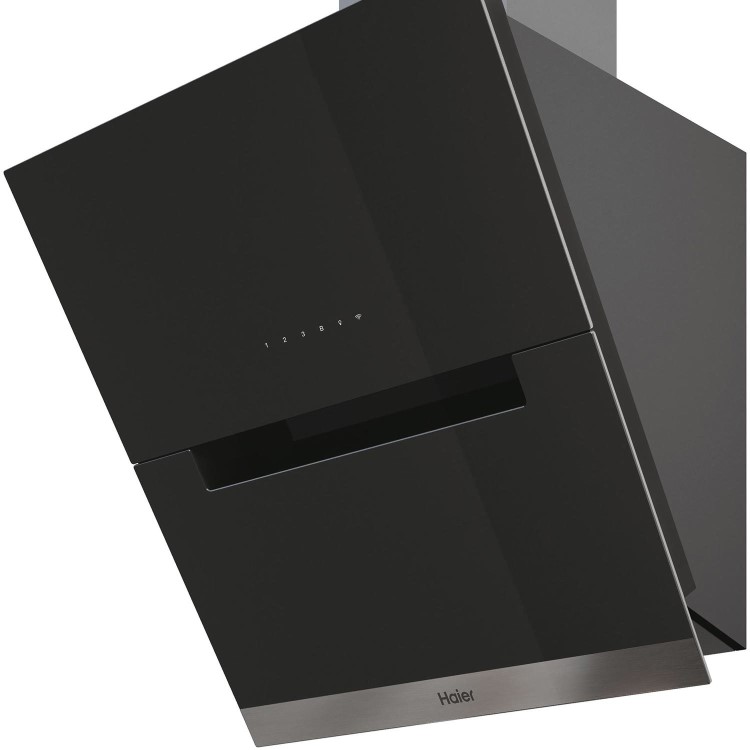 Haier 60cm Angled Cooker Hood - Black