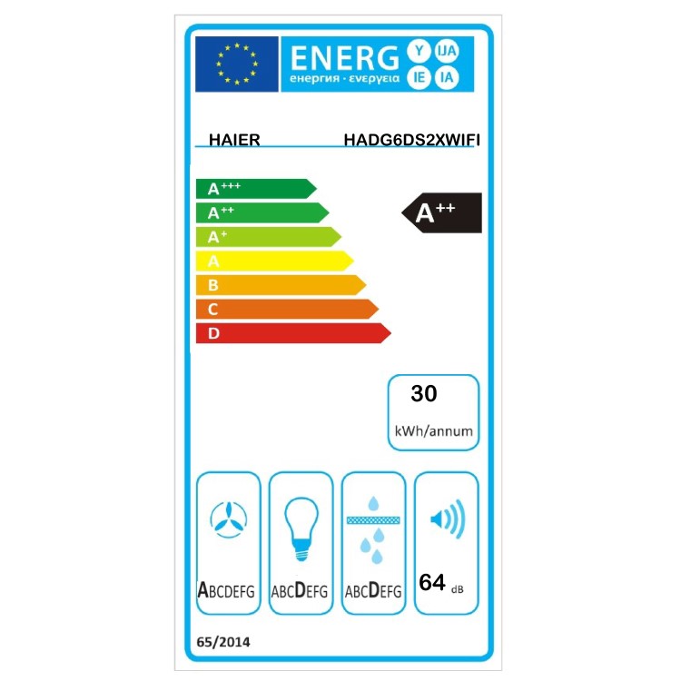 Haier 60cm Angled Cooker Hood - Black