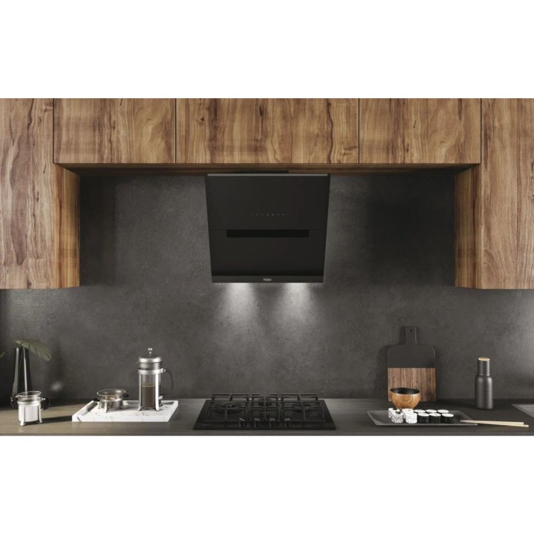 Haier I-Link 60cm Chimney Cooker Hood - Black