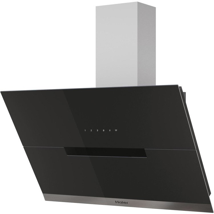 Haier 90cm Angled Cooker Hood - Black